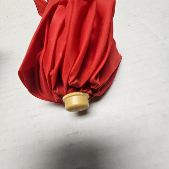 Vintage Child Kid Boy Girl Totes Umbrella Wood Wooden Dog Puppy Head Handle Red - Picture 11 of 13